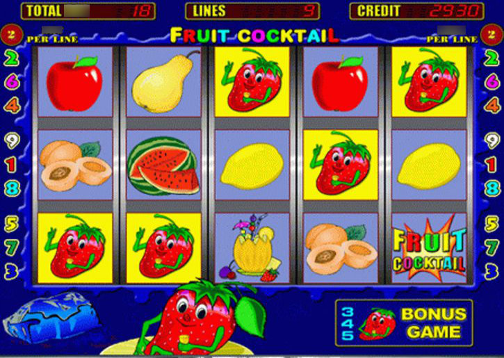 Классическое игровое поле Fruit Cocktail с фруктовыми символами