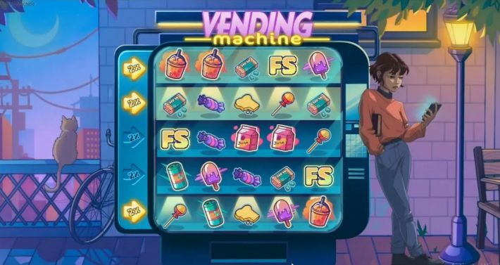 Поле 5×5 Vending Machine и панель Multiplier Lights слева